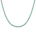 Collar tennis de plata S925 dorada con piedras turquesas azul claro cuadradas - Collar de Oro 18K [Turquesa Azul]
