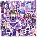 Collezione di adesivi graffiti gotici viola con teschi, sfere magiche e gatti neri - Illustrazione Mistica Viola (T01041930)
