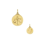 Détail du pendentif Balance avec relief de déesse et carte stellaire au revers - Or 18K Balance