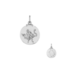 Detail of S925 sterling silver zodiac pendant with Ophiuchus relief and star constellation - Ophiuchus / White Gold