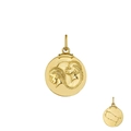 Détails du pendentif Gémeaux avec motifs en relief et finition en argent S925 plaqué or - Or 18K Gémeaux