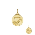Pendentif zodiaque Sagittaire doré avec relief d'archer et carte de constellation - Or 18K Sagittaire