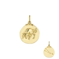 Détail du pendentif Taureau vintage montrant le taureau embossé et le poinçon argent S925 - Or 18K Taureau