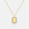 Detalle del colgante Sagitario en plata S925 dorada con circonitas blancas en cadena - Aries