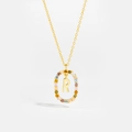 925 sterling silver necklace with letter R pendant and colorful cubic zirconia - Letter R