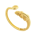 Anillo de camaleón ajustable en oro vintage con textura detallada de piel de reptil - Chapado en oro 18K