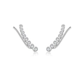 Elegant 925 sterling silver ear crawlers with 9 gradient cubic zirconia stones - 925 Silver / Silver Gradient Round Zirconia Style(MME0175-1)