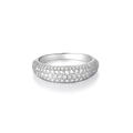 S925 sterling zilveren meerrijige pavé ring voor heren en dames in hiphop-stijl - US 6 / Zilver
