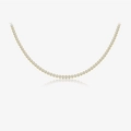 Klassische Tennis-Halskette in Gold-Finish mit runden Zirkonia-Kristallen besetzt - 18k vergoldete Halskette