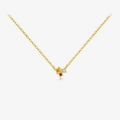 Elegante collar de plata S925 dorada con colgante de gemas rojas, amarillas y blancas - Estilo Piedras Rojo Amarillo Blanco / Oro 18K (Estilo B)