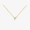Elegante collar de plata S925 dorada con gemas azul claro y blancas brillantes - Estilo Piedra Azul Clara / Bañado En Oro 18k (Estilo C)