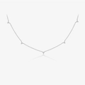 Minimalist S925 silver necklace featuring five sparkling round-cut cubic zirconia stones - Platinum