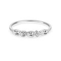 S925 sterling silver ring featuring five multi-shape clear cubic zirconia stones - US 6 / Platinum White Stone
