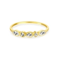 S925 sterling silver gold-plated ring with five multi-shape clear zircon stones - US 6 / 18K Gold White Stone