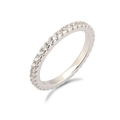 Elegant S925 sterling silver band ring featuring a row of sparkling white zircon stones - US 6 / Silver Plated White Zirconia