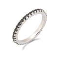 Minimalist S925 sterling silver ring featuring a thin band with pave black zircons - US 6 / Platinum Black