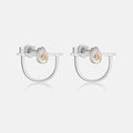Elegant S925 sterling silver stud earrings with teardrop champagne zircon stones - Teardrop / Platinum Teardrop