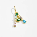 Detailed close-up of a 925 silver gold-plated letter A pendant with colorful zircon stones - Letter A / 18K Gold