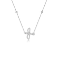 Collana con pendente a uccello in argento sterling 925 e cristalli luccicanti - Platino
