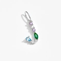 925 sterling silver letter J pendant featuring colorful multi-gemstone pavé setting - Letter J / Platinum
