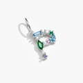 925 sterling silver letter P pendant with multi-colored gemstones and gold finish - Letter P / Platinum