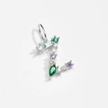 925 silver letter Z pendant featuring colorful gemstones and a polished silver finish - Letter Z / Platinum