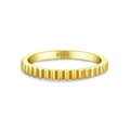 Minimalist 925 sterling silver ring in golden finish with textured vertical stripe design - US 6 / 18K Gold
