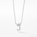 Détail du pendentif lettre J en argent s925 avec pavage de micro-zirconiums brillants - Lettre J / Argent