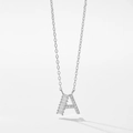 Collier en argent S925 avec pendentif lettre A minimaliste orné de zircons - Lettre A / Argent