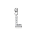 Eleganter S925 Sterlingsilber Buchstabe L Anhänger mit funkelnden Zirkoniasteinen - Buchstabe L / Weißgold