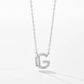 Collier avec pendentif lettre G en argent sterling S925 orné de zircons brillants - Lettre G / Argent
