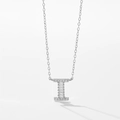 Élégant collier pendentif lettre I en argent sterling S925 avec zircons brillants - Lettre I / Argent