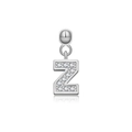 S925 Silber Anhänger Buchstabe Z mit Mikro-Zirkon Besatz für Halsketten Schmuck - Buchstabe Z / Weißgold
