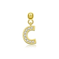 Vergoldeter Anhänger Buchstabe C mit Zirkonia-Besatz für DIY-Schmuckkreationen - Buchstabe C / 18K Gold