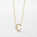 Collier minimaliste en argent s925 avec pendentif lettre C dorée et zircons - Lettre C / Or