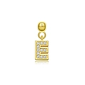 Minimalistischer S925 Goldbuchstabe E Anhänger mit brillanten Zirkonia-Kristallen - Buchstabe E / 18K Gold