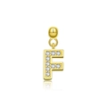 Mikro-Zirkonia Buchstabe F Anhänger in Goldoptik für Halsketten und Ohrringe geeignet - Buchstabe F / 18K Gold