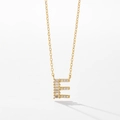 Collier minimaliste lettre E en argent S925 doré serti de zircons brillants - Lettre E / Or