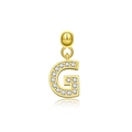Funkelnder vergoldeter Buchstabe G Anhänger mit Zirkonia-Mikropavé-Besatz - Buchstabe G / 18K Gold