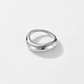 Anillo minimalista irregular de plata de ley S925 con acabado de espejo pulido - US 6 / Platino