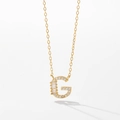 Collier minimaliste en argent S925 avec pendentif lettre G doré orné de cristaux - Lettre G / Or