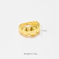 Anillo de cúpula en plata S925 chapado en oro 18k con 12mm de ancho y 4,14g de peso - US 6 / Chapado en oro 18K