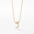 Collier en argent S925 minimaliste avec pendentif lettre J dorée et détails en zircon - Lettre J / Or