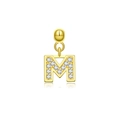 Funkelnder goldener M-Anhänger mit Zirkonia-Steinen für DIY-Schmuckgestaltung - Buchstabe M / 18K Gold