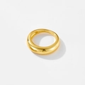 Anello d'oro irregolare minimalista con punzonatura lucida in argento S925 - US 6 / Oro 18K