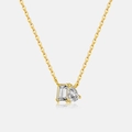 Collana in argento 925 con zirconi a taglio pera e smeraldo in una finitura dorata - Stile Doppia Pietra Oro 18K (MMN502-2)