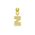 Minimalistischer S925 Silber Buchstabe Z Anhänger Gold mit Zirkonia Steinen für Ketten - Buchstabe Z / 18K Gold