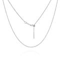Minimalistische S925 Sterlingsilber Kette mit verstellbarem Schiebeperlen Mechanismus - Universelle Halskette / Weißgold