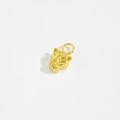 Golden leopard head pendant in S925 sterling silver with textured spotted surface details - Panther Head Style (SSE50)