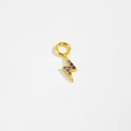 Ciondolo a fulmine dorato con pietre di zircone viola per gioielli in argento s925 - Stile Fulmine in Zirconia Viola (SSE54-2)